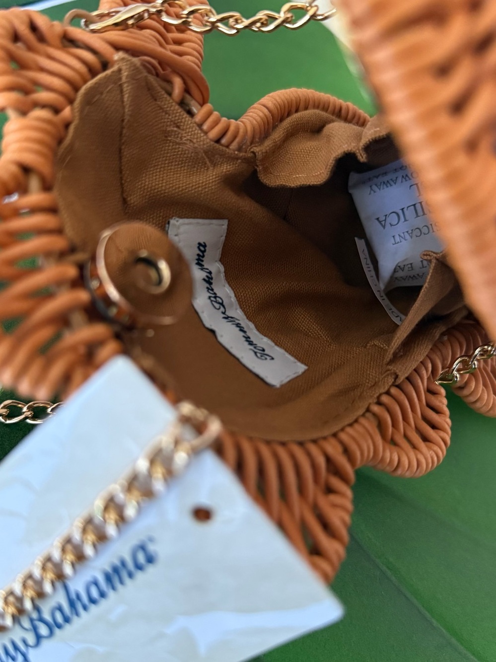 New Tommy Bahama Woven Seahorse Crossbody Bag - Natural Brown - Picture 10 of 11